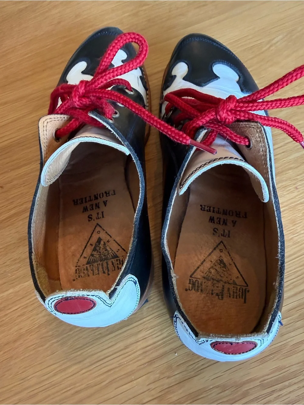 John Fluevog x Danielson Lace-Up Black White Sz 8